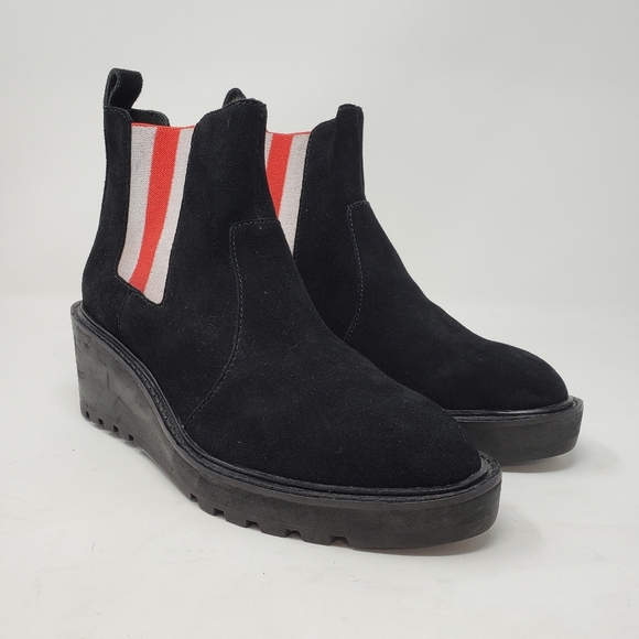 Cecelia New York Gemma Suede Wedge Boots size 7 in black - Picture 1 of 9